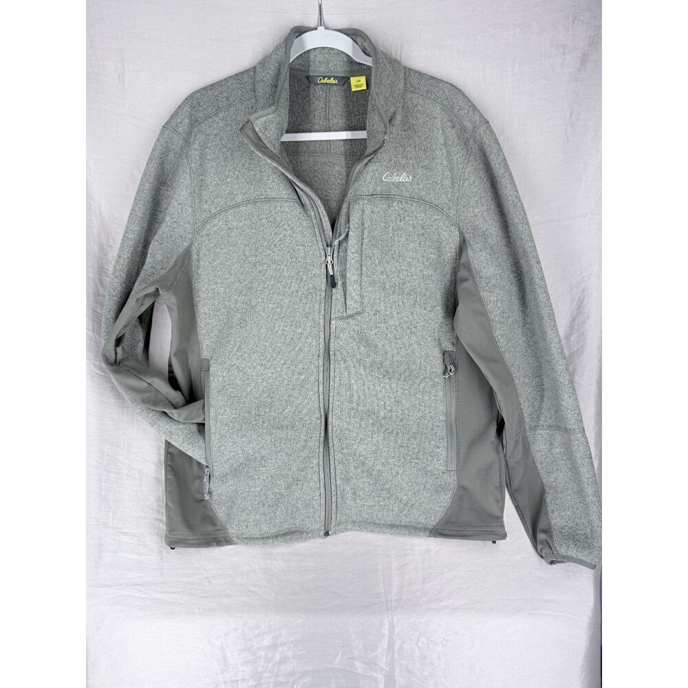 Cabela's Fleece Jacket Army Green Polyester Classic Men's Size Large
